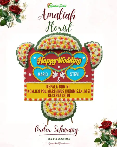 Papan Bunga Pernikahan Towe